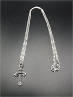 .925 Silver Plated Necklace (Cross)