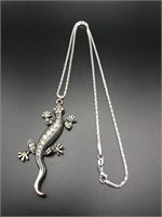 .925 Silver Plated Necklace (Lizzard)
