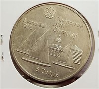 1976 Montreal Olympiad XXI 1973 Canadian $5 coin