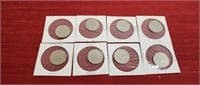 (6) 1973 Canadian 25 cent coins.