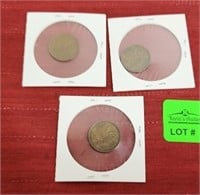 (3) 1949 Canadian 1 cent coins