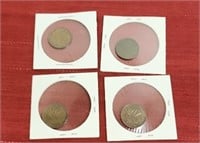 (4) 1950 Canadian 1 cent coins