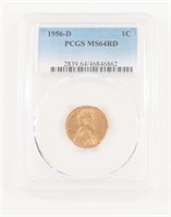 PCGS GRADED 1956-D LINCOLN HEAD PENNY MS64RD