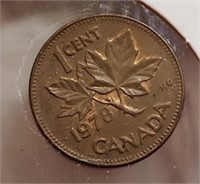 1978 Canadian 1 cent coin.