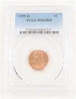 PCGS GRADED 1995-D LINCOLN HEAD PENNY MS65RD