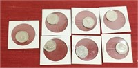(7) 1867-1967 Canadian 5 cent coins.
