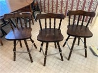 3- wooden bar stools