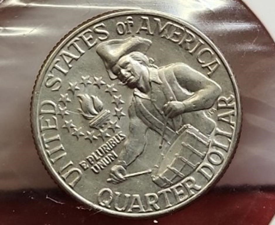 1776-1975 USD 25 cent coin.