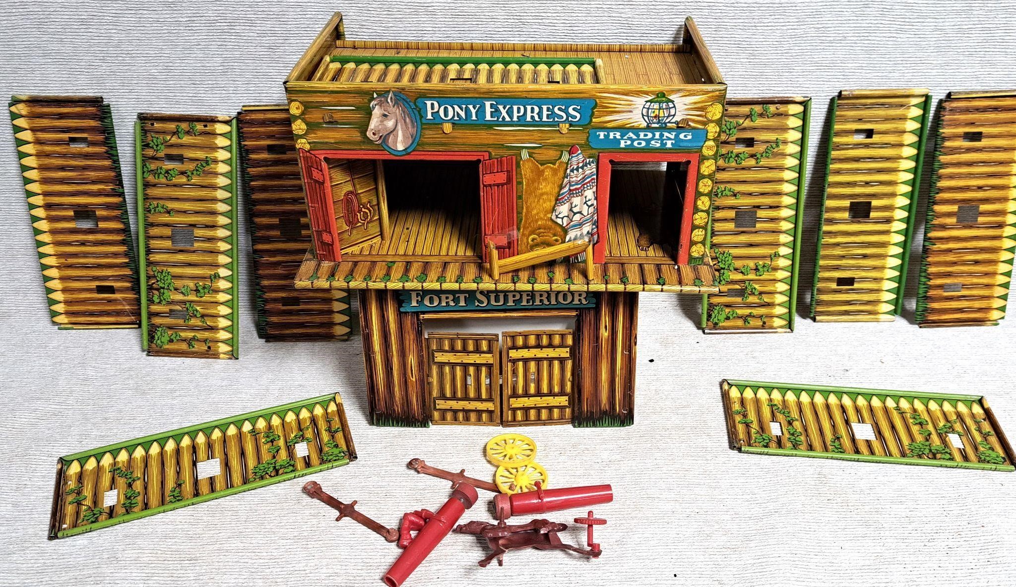 EARLY 1940 MOBO PONY EXPRESS TOY LITHO PRESSED TIN