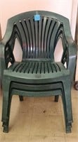 3 Green Lawn Chairs
