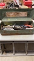 Metal Tool Box and assorted tools
