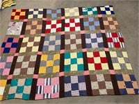 Machine sewn block quilt