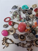Lot of Various Costume Earrings and More