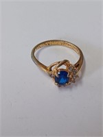 Marked 14K GE Blue Stone Ring- 3.0g