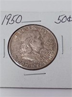 1950 Benjamin Franklin Half Dollar