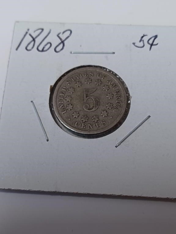 1868 Five Cent Coin