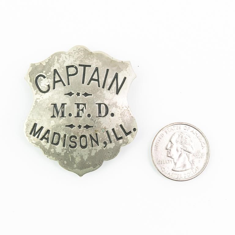 Vintage Madison Illinois M.F.D. Captain Badge