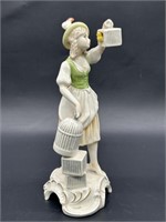 Vintage Porcelain Goebel Figurine: Girl w/ Birds