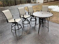HI TOP PATIO TABLE W/ 4 CHAIRS