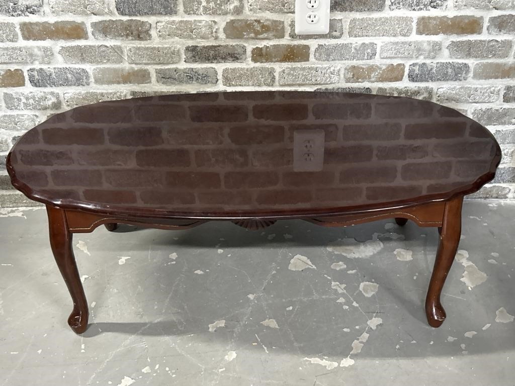 Vintage Queen Anne Coffee Table w/ Cherry Finish