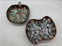 (2) Lustrous Glazed Pottery Dishes from Arkansas