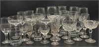 Lot of Clear Mismatched Bar Glasses & Stemware