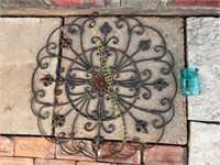 Beautiful Fleur De Lis iron wall/garden medallion