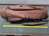 C 1920s 1930s BURTON MFG tooled leather golf bag
