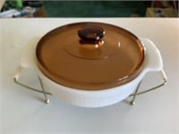 Fire king casserole dish and rack