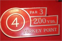 Metal Turkey Point Golf Hole 4 Sign