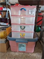 Portable Plastic drawer storage and Tote