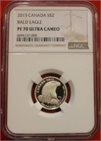 NGC PF70 Ultra Cameo 2015 $2 Canada 1/10th oz 9999