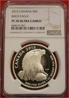 NGC PF70 Ultra Cameo 2015 $5 Canada 1oz. 9999