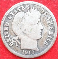 1913P Barber Dime