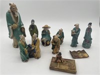 Assorted Asian Mud Men Style figurines