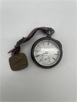 Vintage pocket watch with John Deere leather