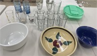 Assorted glasses and dishware
