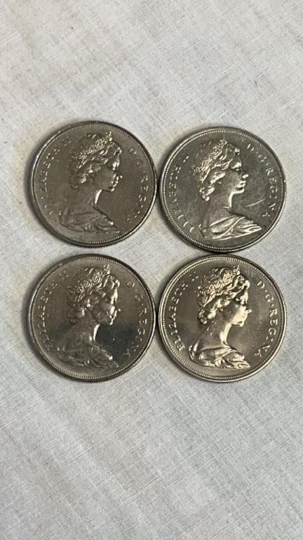 FOUR 1968 CANADIAN SILVER DOLLARS