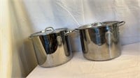 TWO STOCK POTS &  FIVE LAYER CAKE PANS