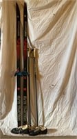 CROSS COUNTRY SKIS, POLES, LADIES SIZE 7 SHOES