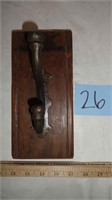 Cast Iron Wall Hook on Wood – Wall Hanging