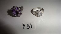 Jewelry (2) Sterling Silver Rings – size 6 & 8