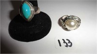 Jewelry (2) Sterling Silver Rings – size 6 & 7.5