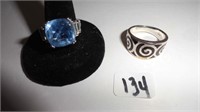 Jewelry (2) Sterling Silver Rings – size 6.5 & 8
