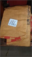 (3) Vintage 50 lb Purina Chow Burlap Bags