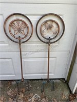 Pair of Tall Copper Sprinklers 40” H x 12-1/2” R
