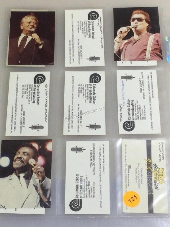 9 Music/Radio/Celebrity Signed Business Cards,