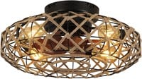 Boho Caged Fan 21 Flush Mount  Reversible