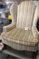 Vintage Wingback Striped Chair
