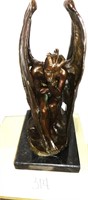 Bronze Lucifer Sculpture on Marble Base